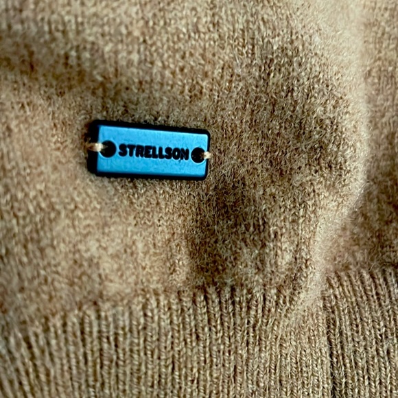 Strellson Luka Men’s Crewneck Sweater Wool Blend Brown Caramel Medium Academia - Picture 5 of 12